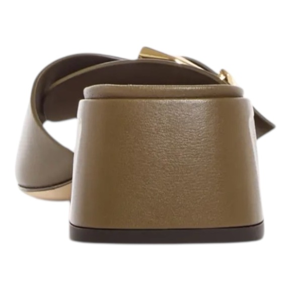 JIMMY CHOO
Hawke 40 Block Heel Slide Sandals - Caper Green/Gold - Picture 4 of 7